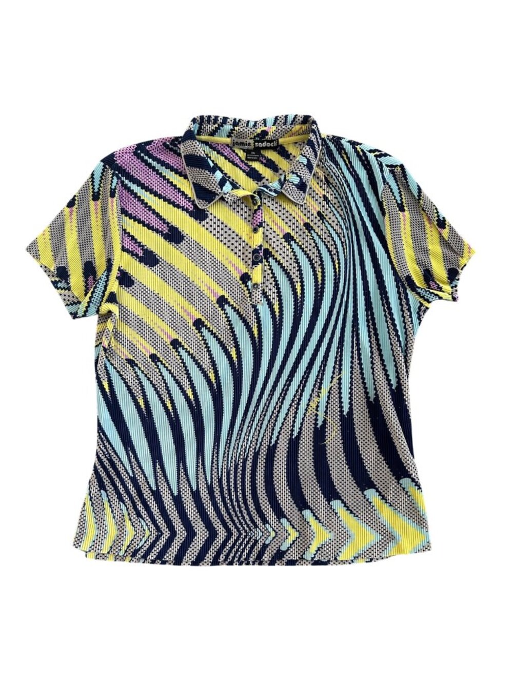Jamie Sadock Women's Sz XXL Collared Polo Shirt Multicolor Abstract Print